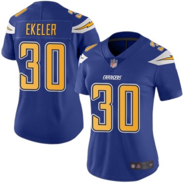 Los Angeles Chargers NFL Football Austin Ekeler Electric Blue Jersey Women Limited  #30 Rush Vapor Untouchable->women nfl jersey->Women Jersey